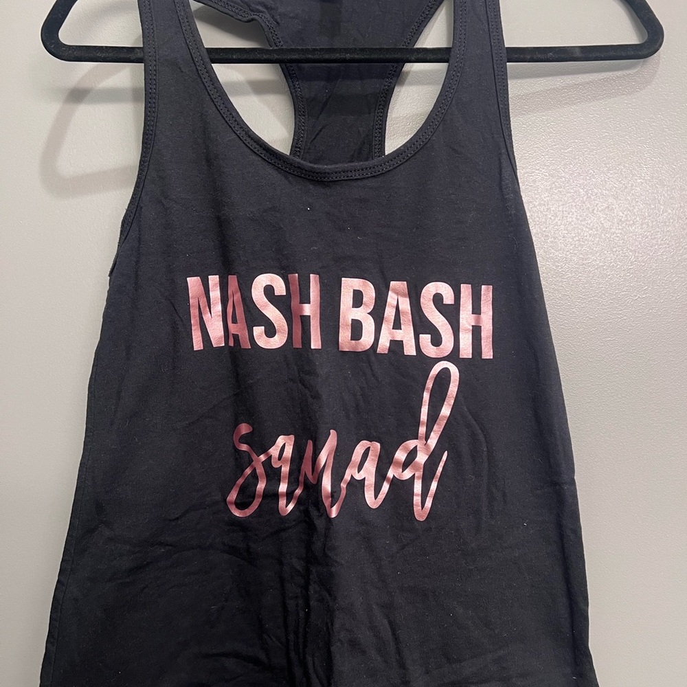 Black Tank Top with Pink Graphic